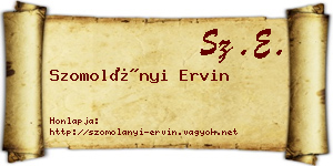 Szomolányi Ervin névjegykártya