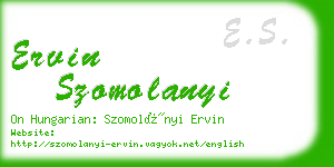 ervin szomolanyi business card